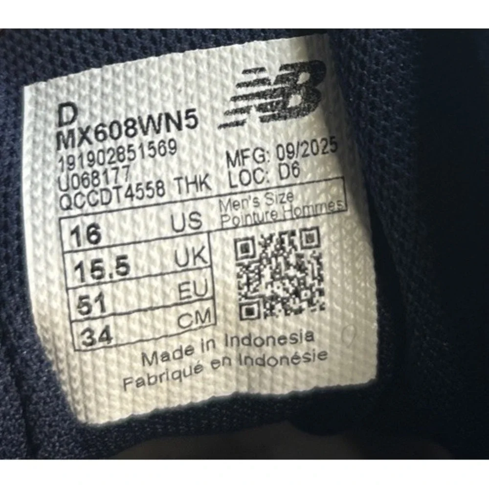 New Balance 608v5 Men's Cross Trainer White Navy MX608WN5 Size 16 D NIB‎